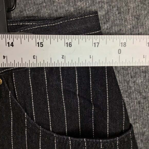 Black Denim Striped Skirt Sz 2X Offset Waistband NWT - Picture 8 of 12